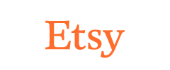 Etsy Logo in orange text on white background.