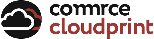 Logo mit dem Text 'DRUCKERWOLKE' und zwei stilisierten Wolken, eine davon rot.