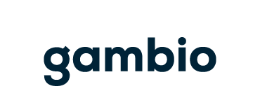 Gambio Schriftzug als Firmenlogo.