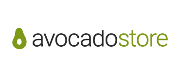 Logo von avocadostore mit stilisierter Avocado als Symbol.