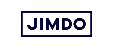 Logo mit dem Schriftzug JIMDO in einem rechteckigen Rahmen.