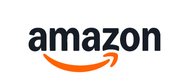 Amazon Logo mit schwarzem Text und orangefarbenem Pfeil unter dem Schriftzug.
