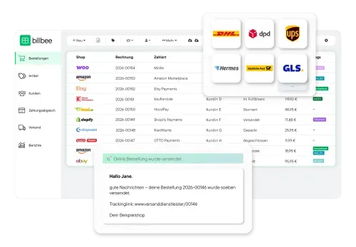 Oberfläche einfaches Warenwirtschaftssystem für Online-Shops & E-Commerce-Händler:innen