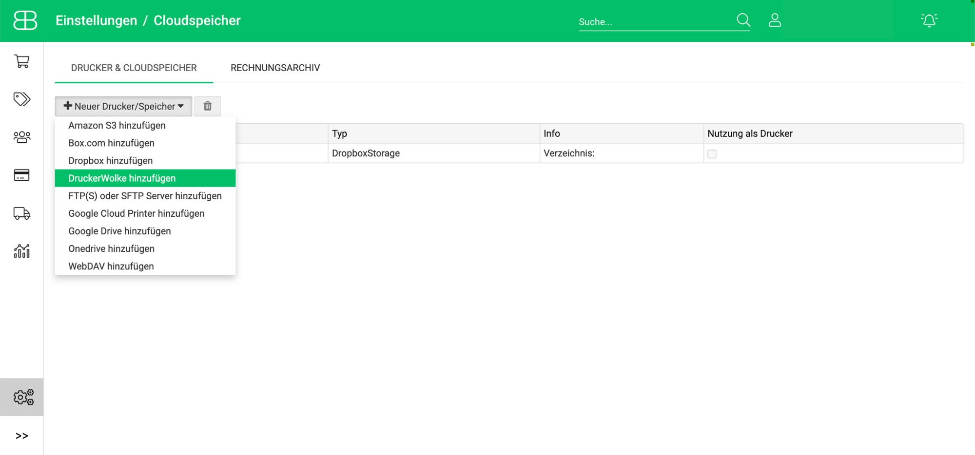 Billbee interface: Add comrce cloudprint (Druckerwolke) as a cloudprinting service