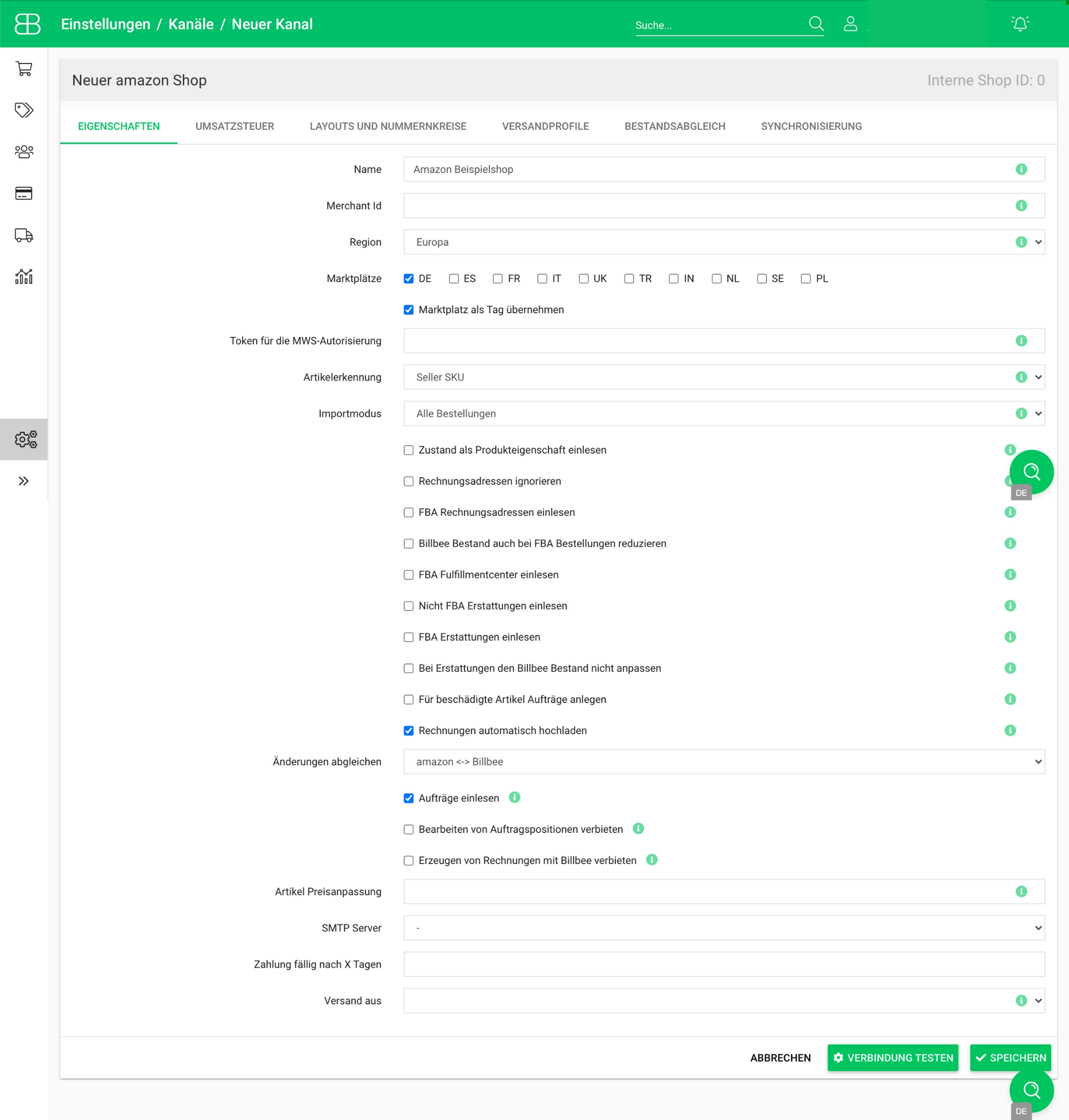 Billbee interface showing how to keep better track of PAN EU orders with Billbee