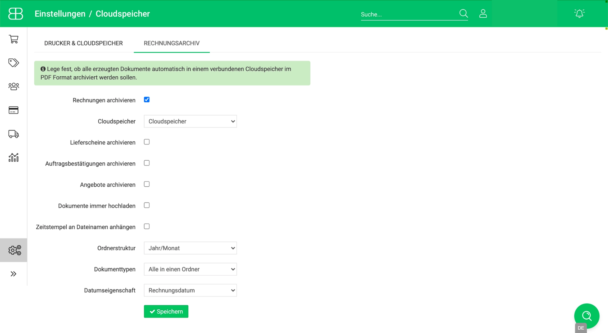 Archive invoices automatically