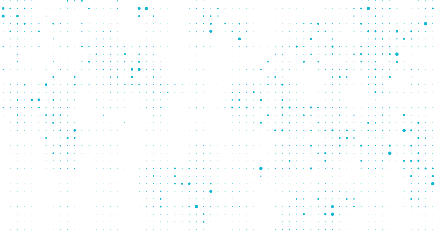 Motif abstrait de points bleus formant un motif géométrique symétrique sur fond noir.