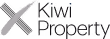 Kivi Property logo with stylized text and an abstract checkmark design.