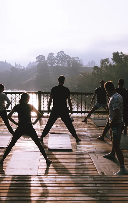 Members at a workout