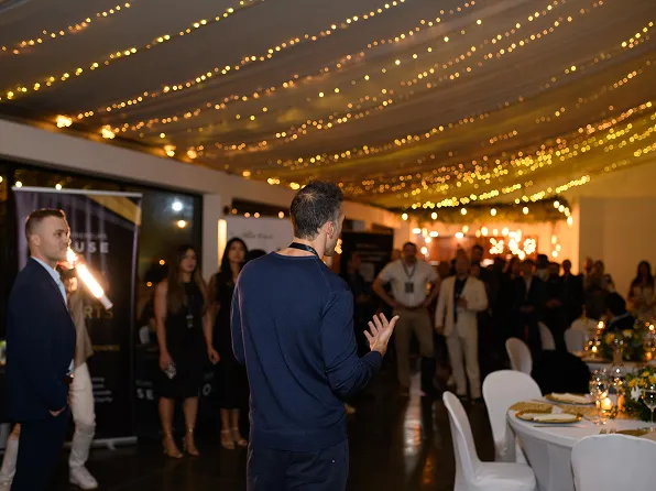 A tented evening event