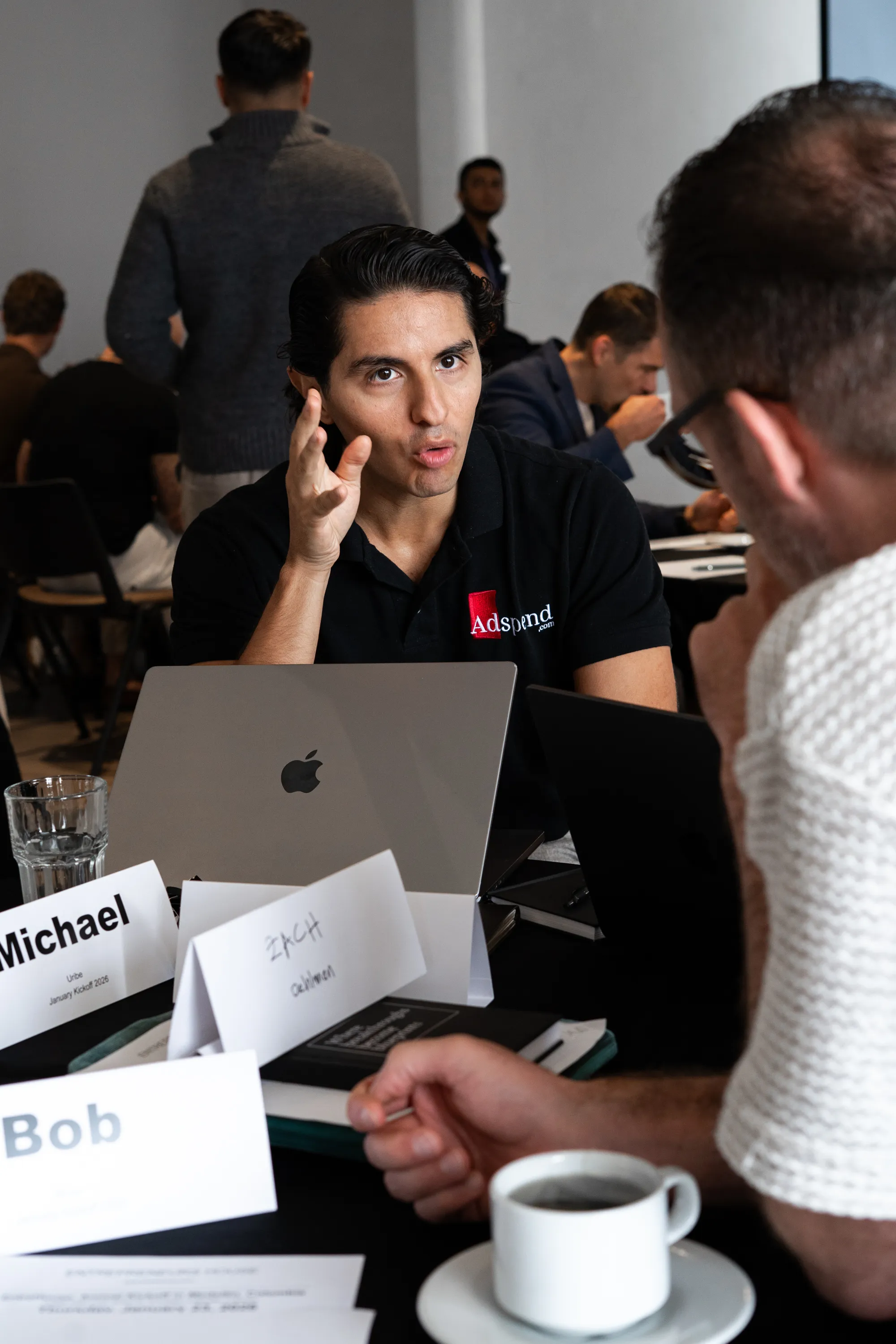Two founders in a curated one to one conversation