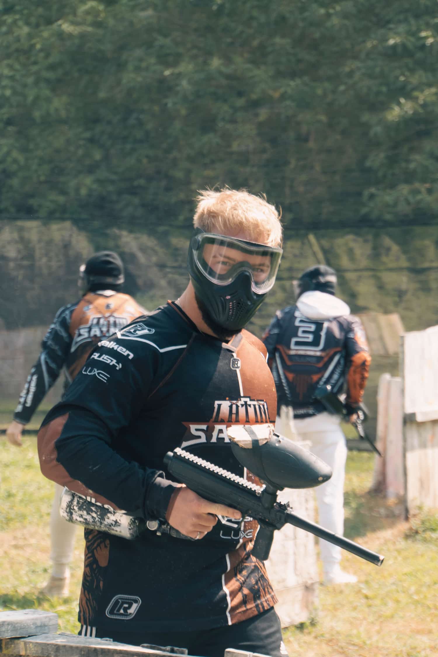 Members at paintball