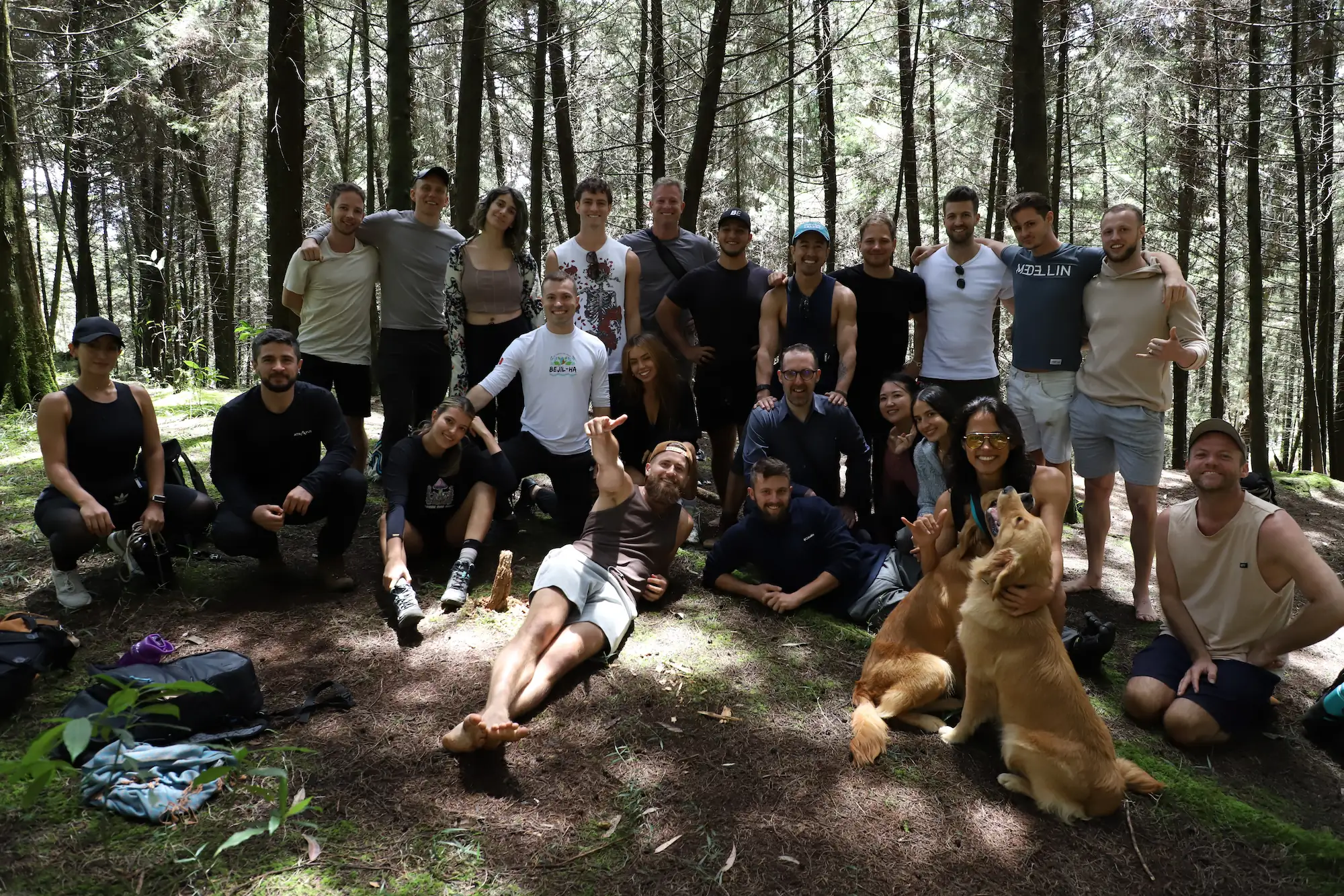 The group on a forest hike