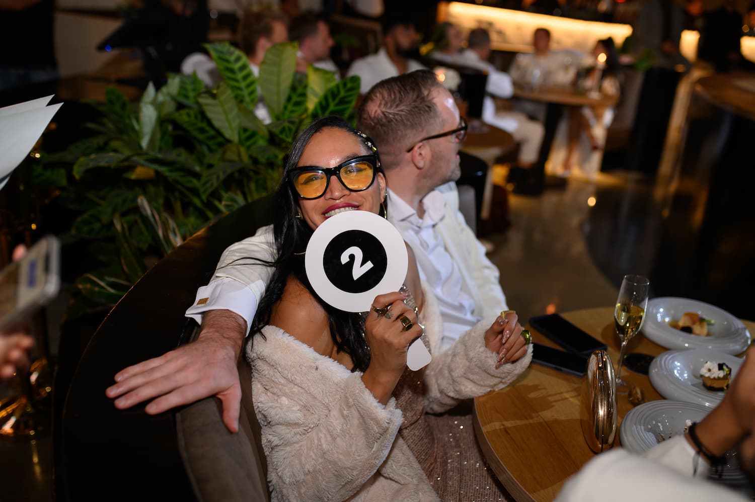 A couple at a dinner