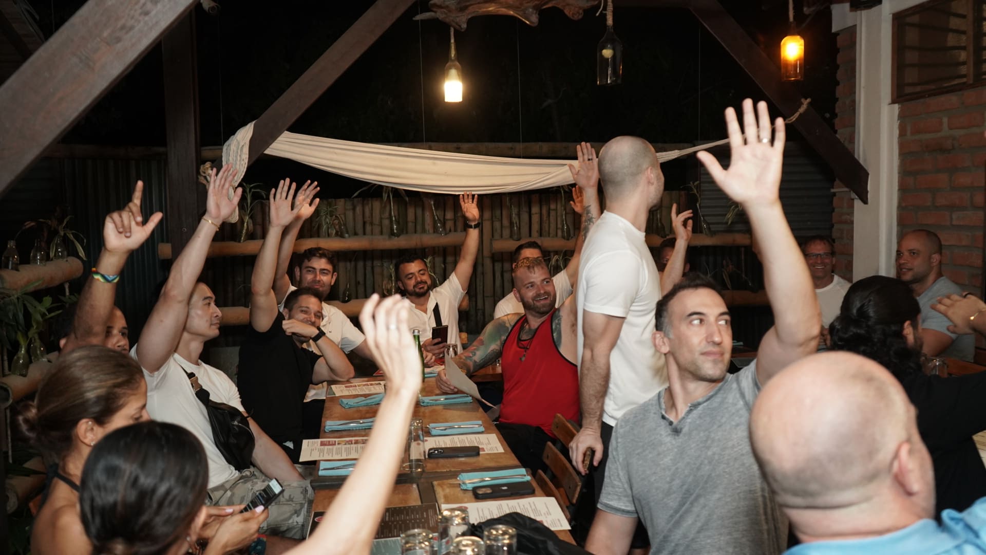 Hands up at a retreat session