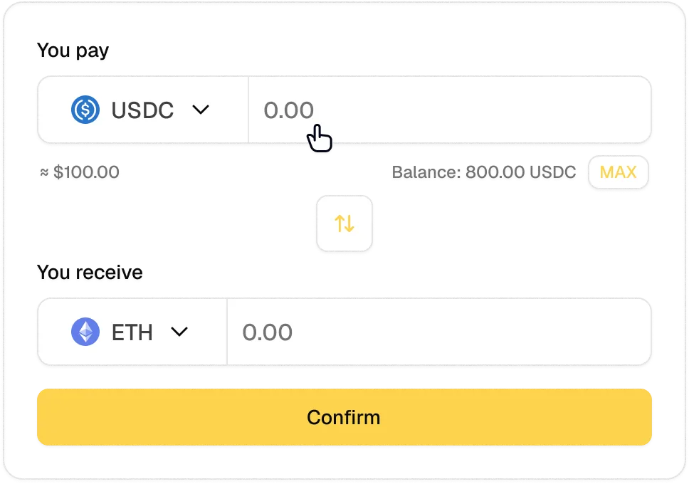 Privana private swap interface, MEV-protected token swaps