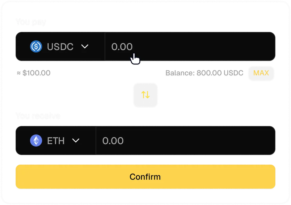 Privana private swap interface, MEV-protected token swaps