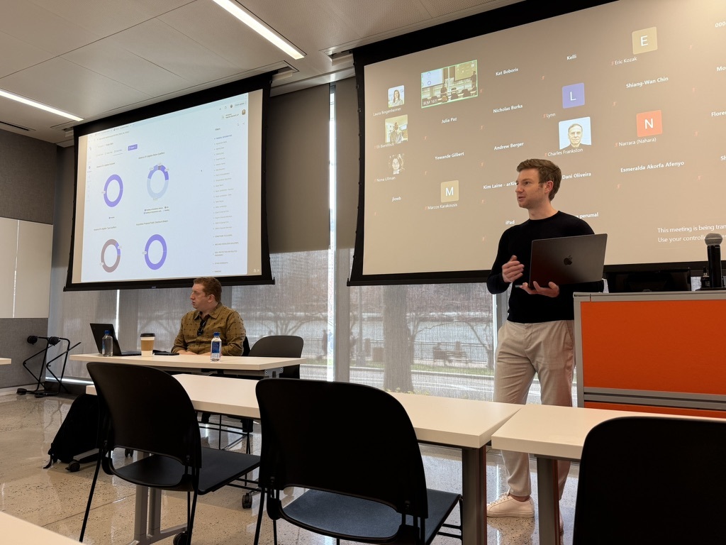 An image of Kevin Walker - Centari's Founder and CEO giving a presentation.