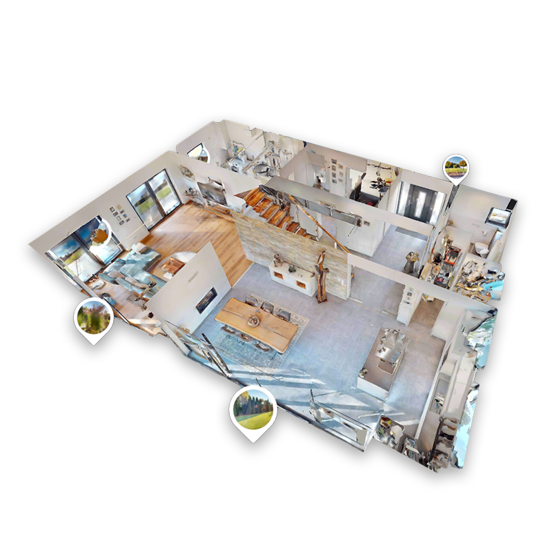 Eine Dollhouse Ansicht einer Matterport 3D-Tour