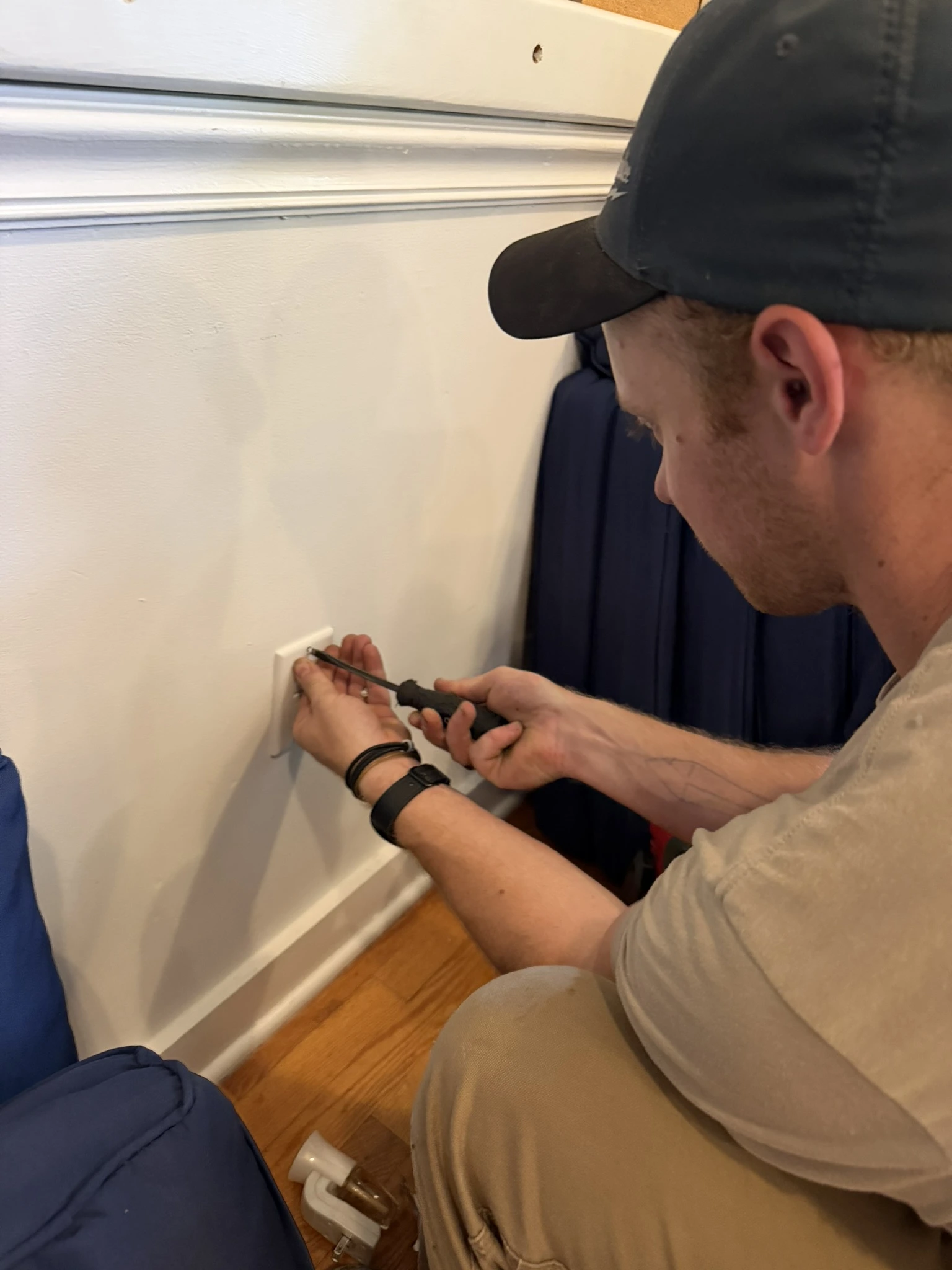 Electrician at work