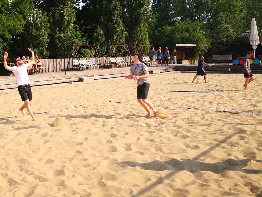 Simon bei einem Purple Teamevent mit Kollegen