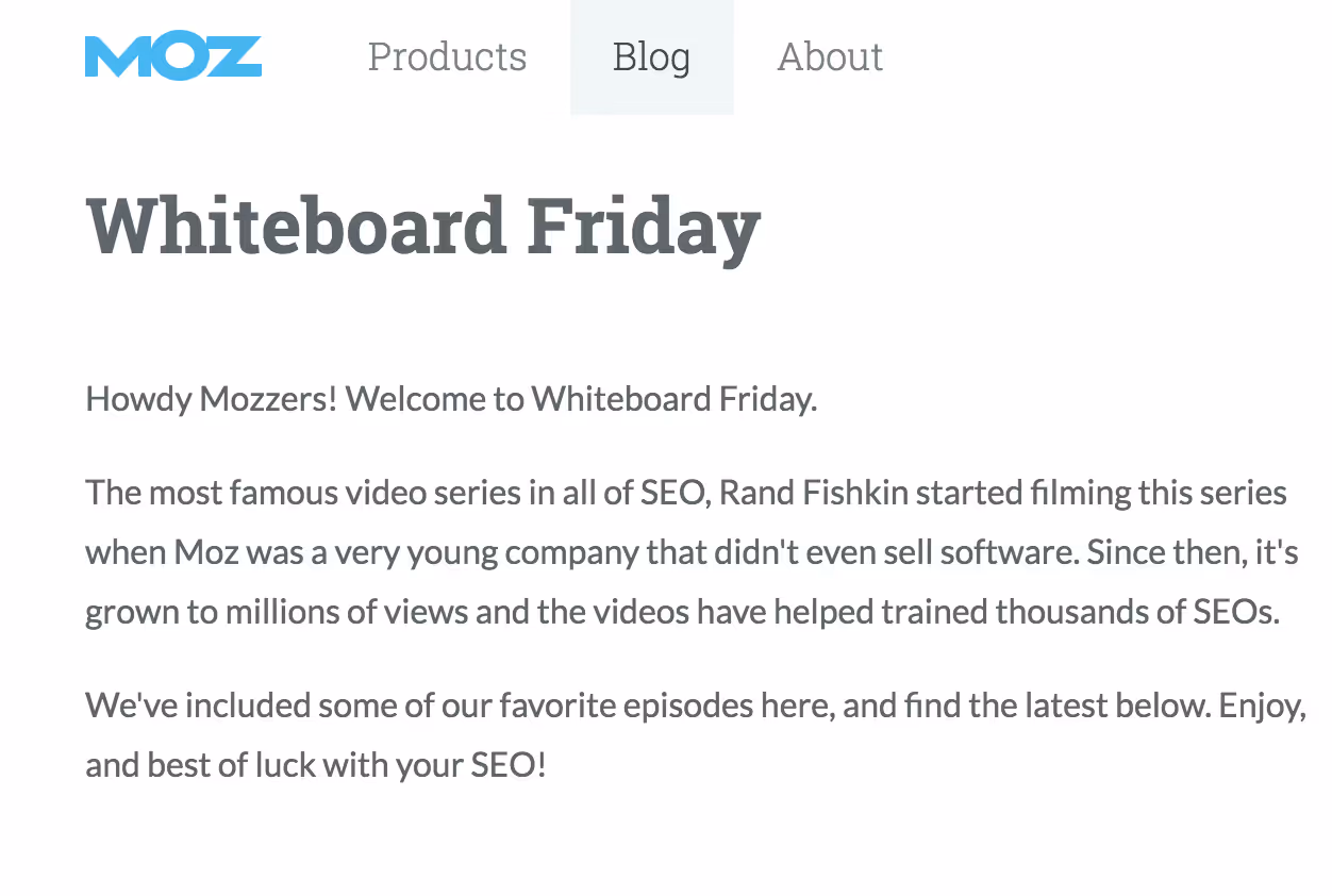 MOZ Whiteboard Friday 
