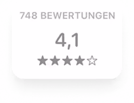 Bewertung mit 4,1 Sternen basierend auf 748 Bewertungen.