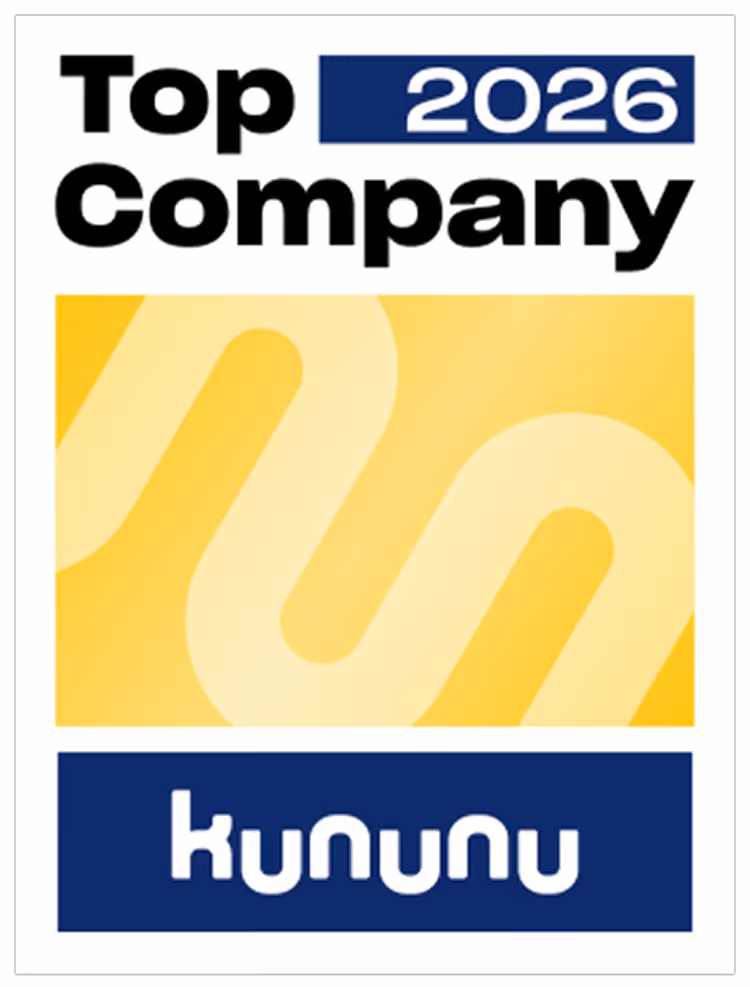 Top Company 2026 Auszeichnung von Kununu mit gelbem und blauem Design.
