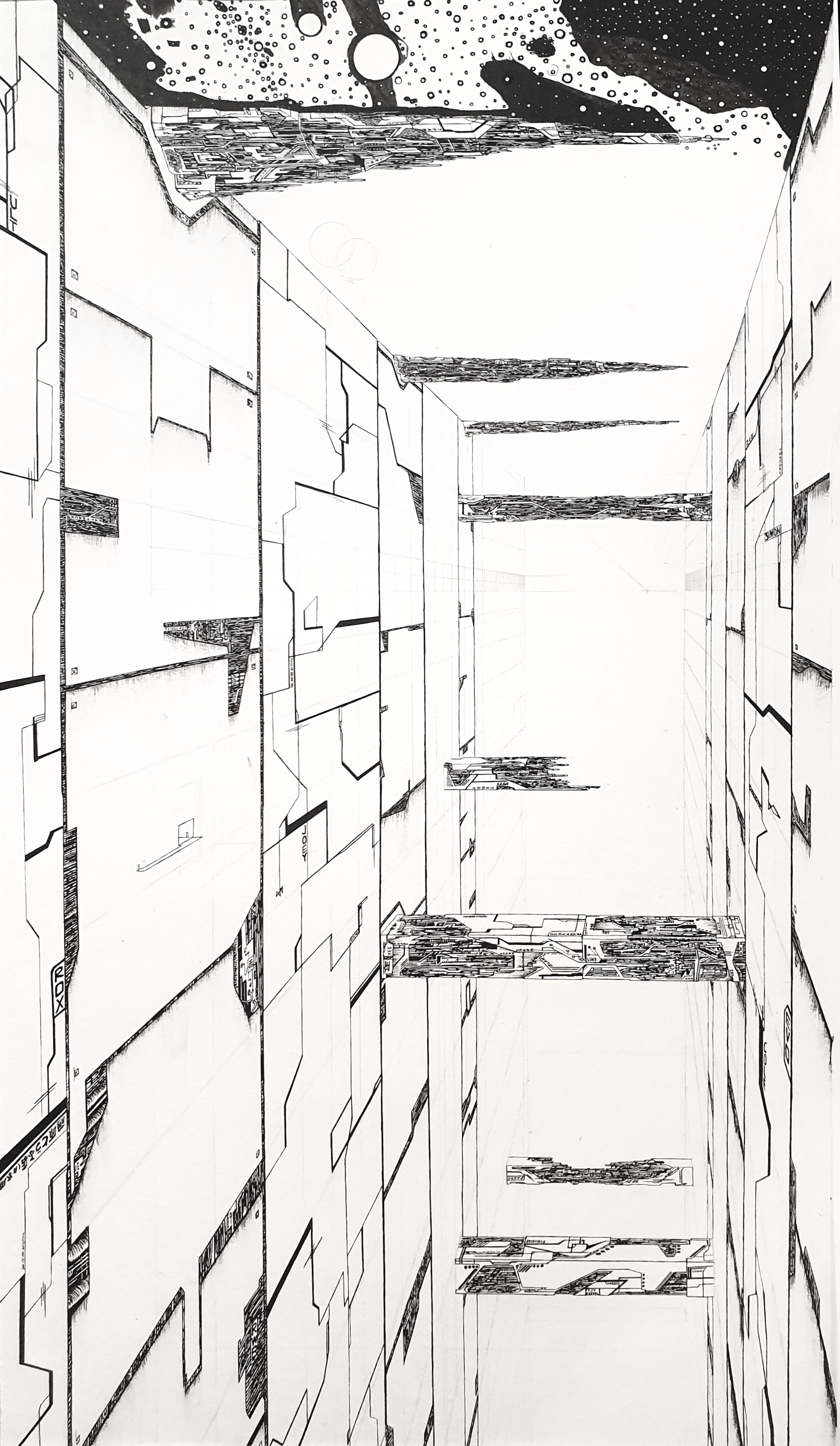 Detail of artist, car and personal references embedded in the U02 drawing