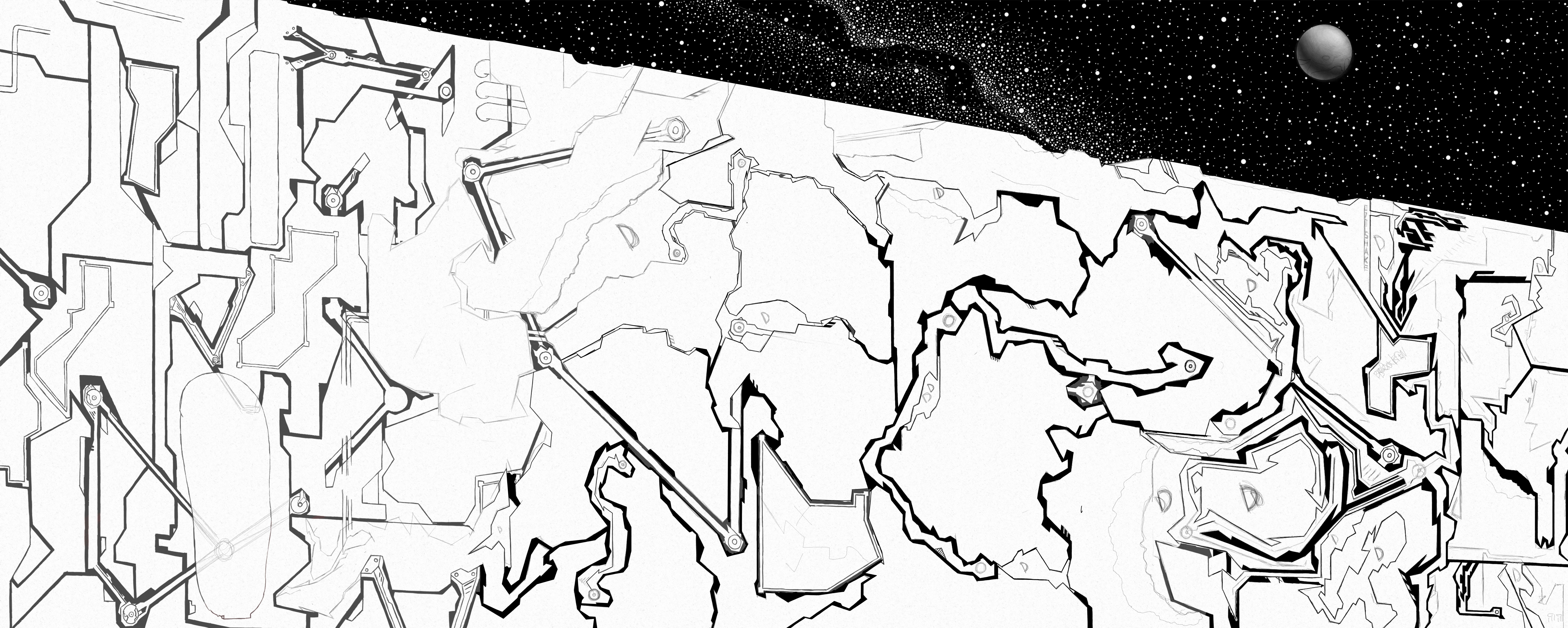 Early-stage image of the unfinished digital 0B3,5 piece