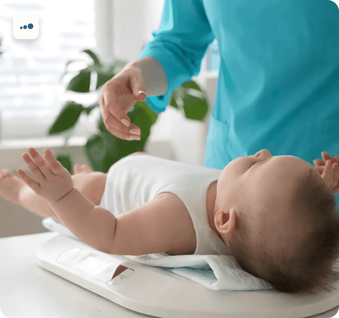 Somatska stimulacija terapeut i beba koja leži na ledjima