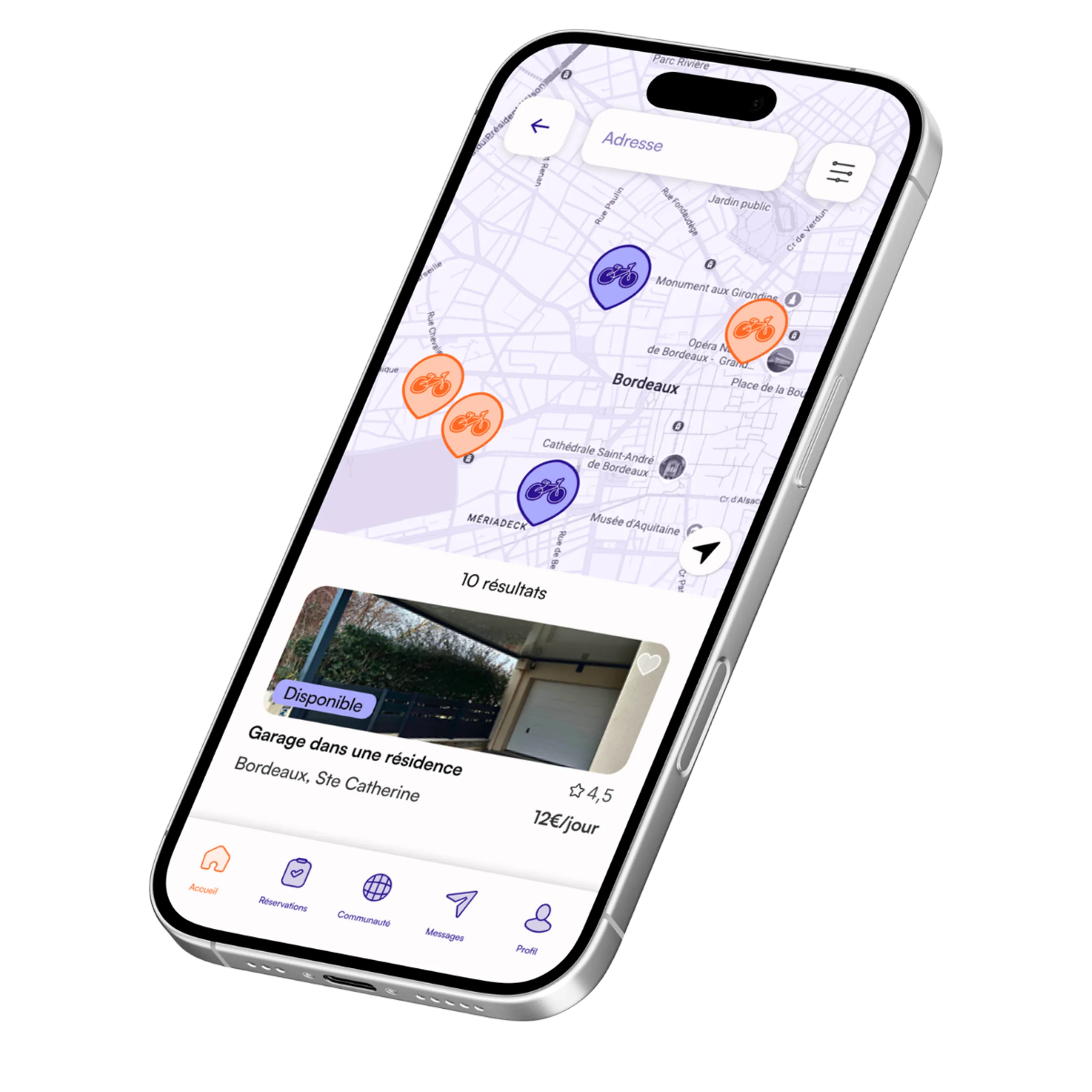 Écran de téléphone avec app