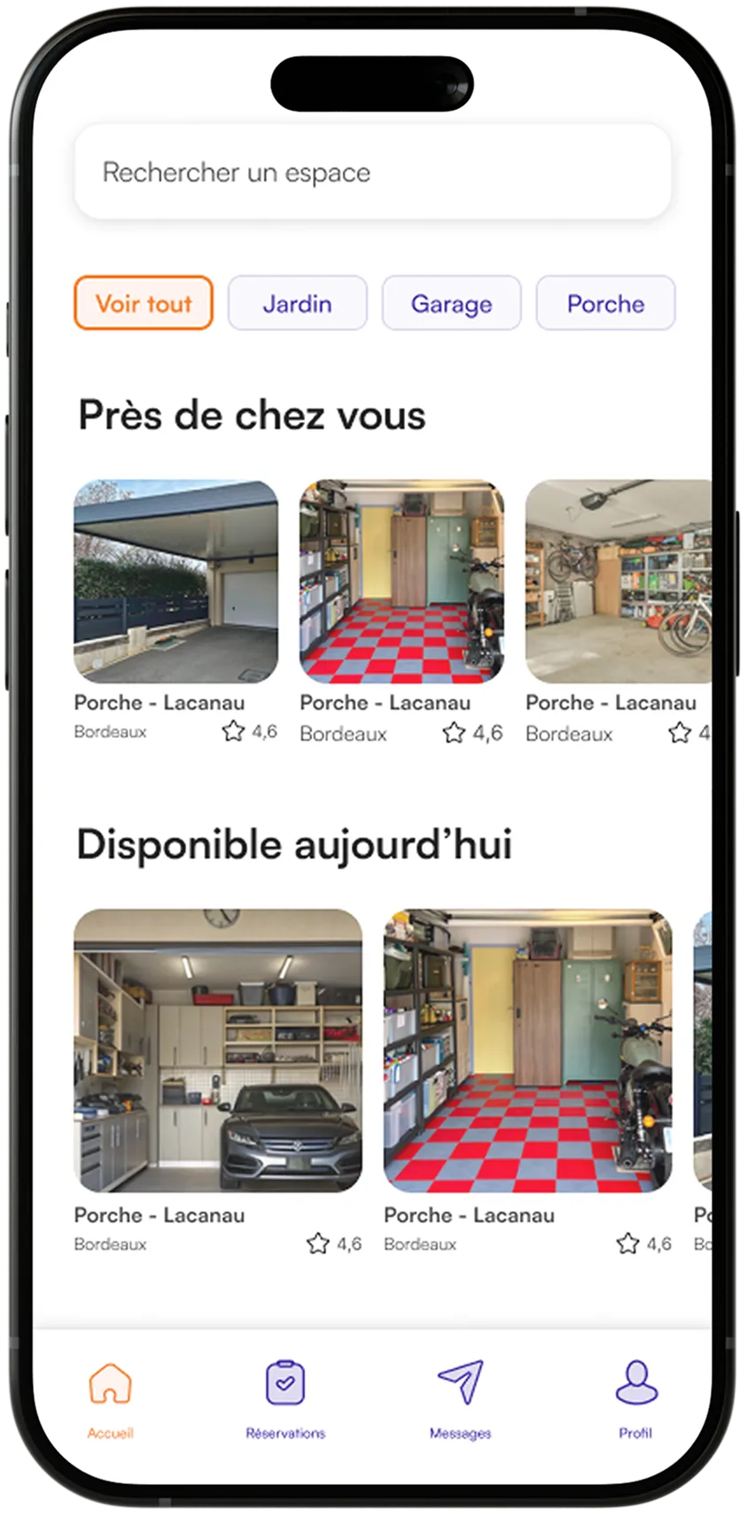 Écran de téléphone avec interface accueil