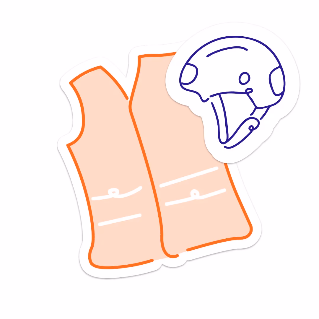 Illustration d'un gilet et casque