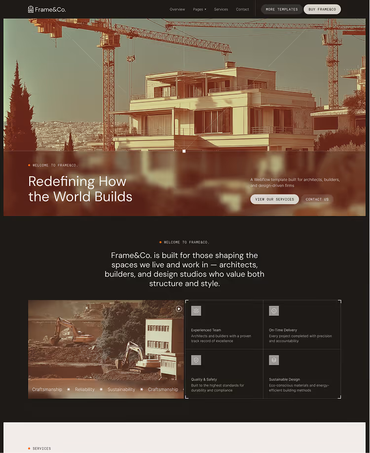 Architecture & Construction Webflow Template