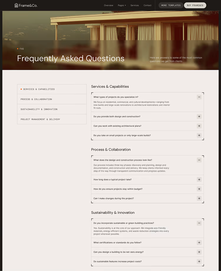 Architecture & Construction Webflow Template