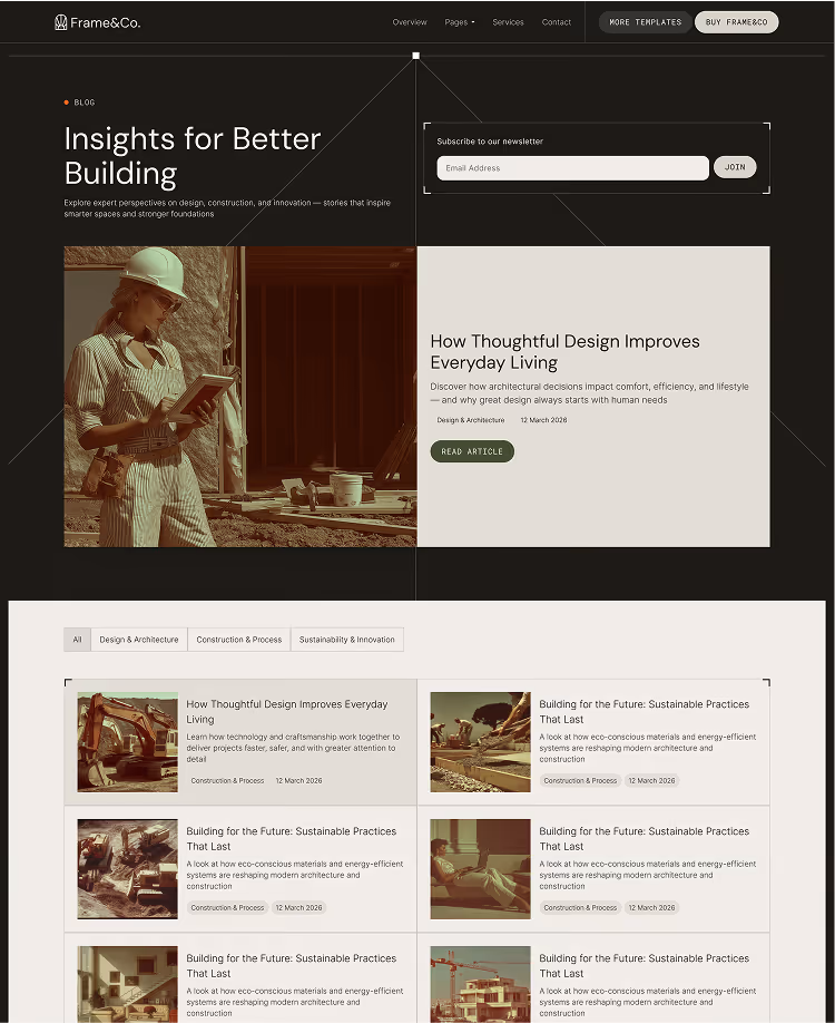 Architecture & Construction Webflow Template