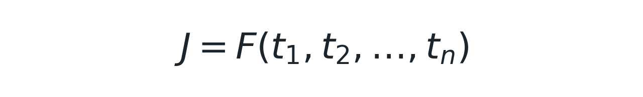 J = F(t1, t2, …, tn)