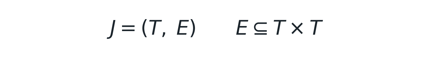 J = (T, E), E ⊆ T × T