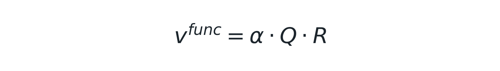v^func = α · Q · R