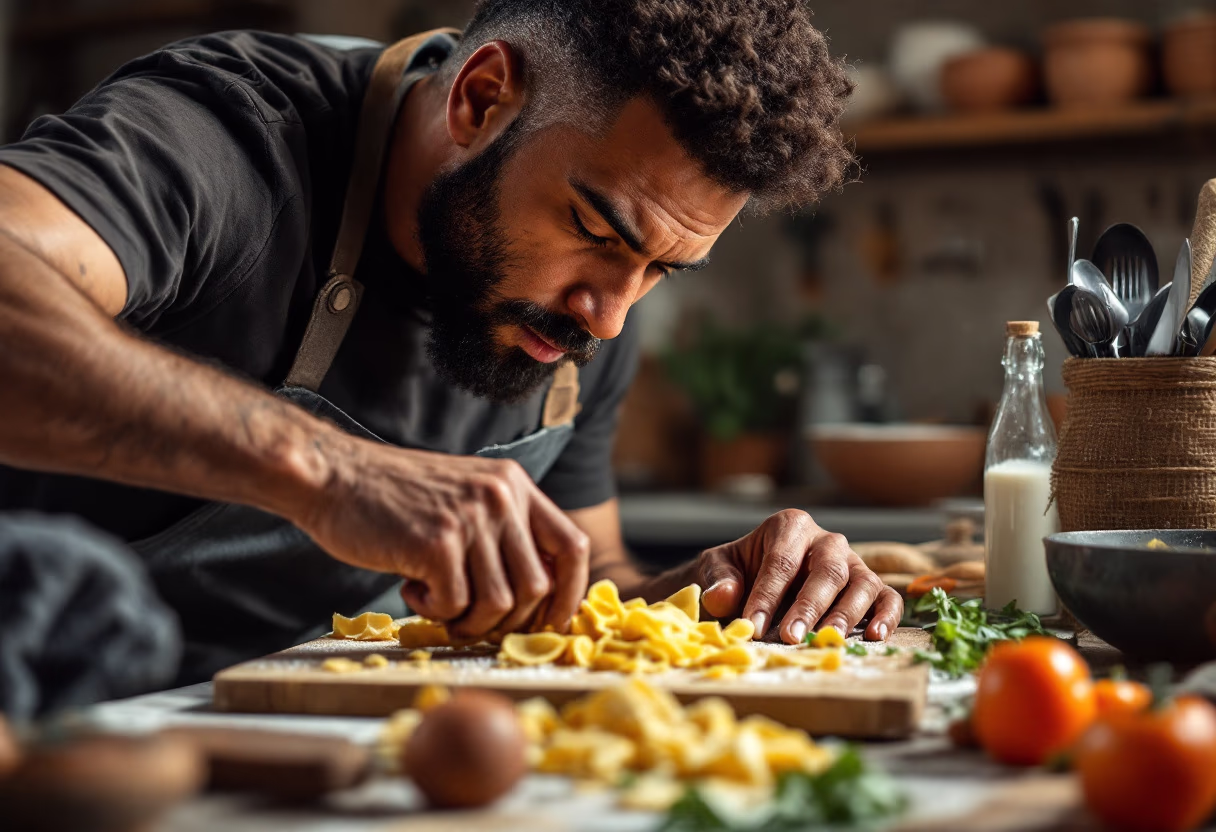 image of a chef in the kitchen (for an italian restaurant)