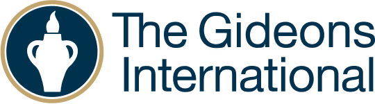 The Gideons International logo with a torch inside a circle to the left of the text.