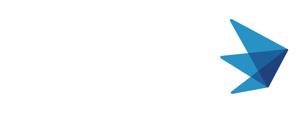 Beth Israel Lahey Health logo with blue abstract geometric shapes and text.