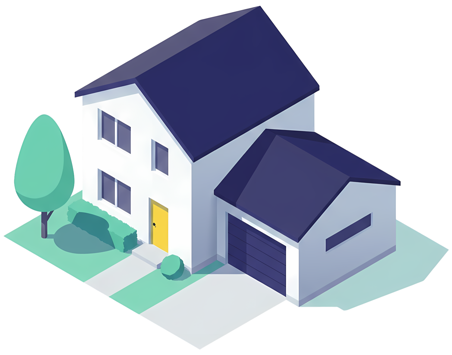 Isometric illustration of a family home