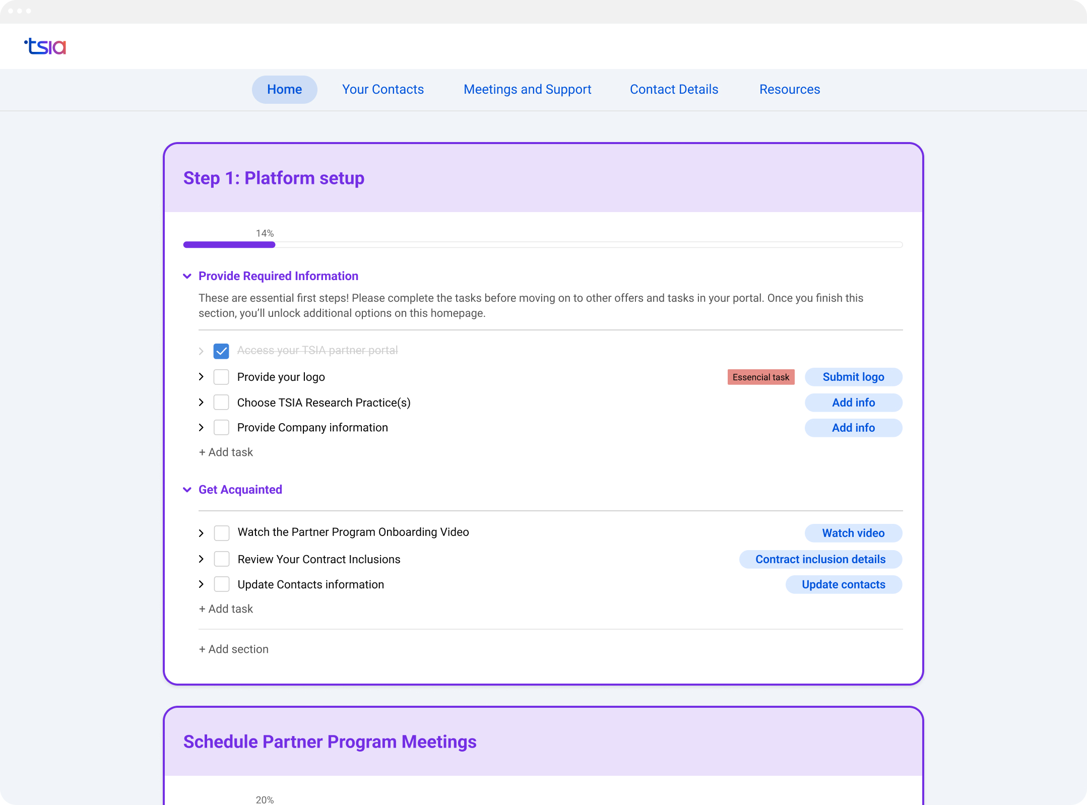 Onboarding tasks