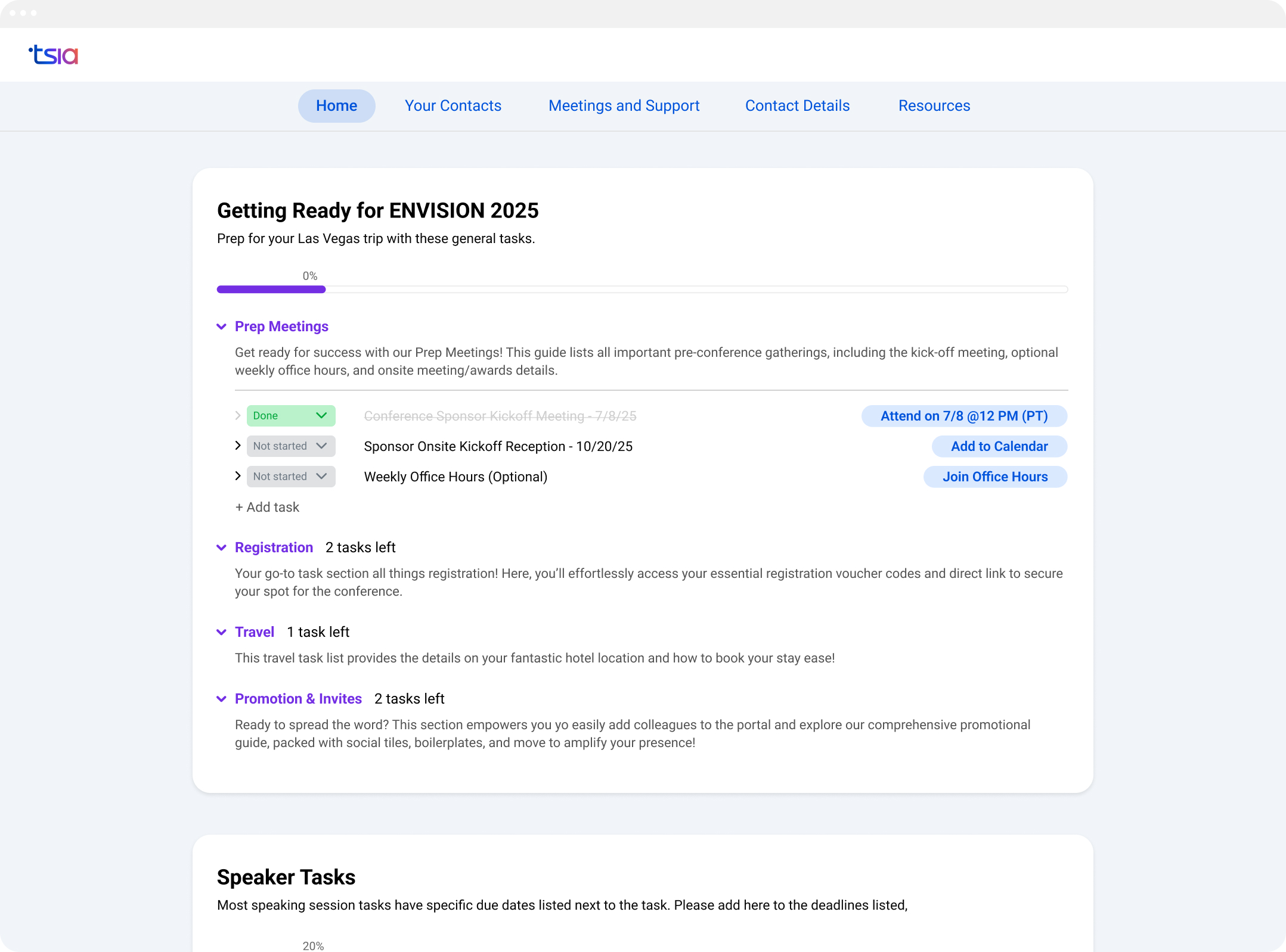 Event workspace