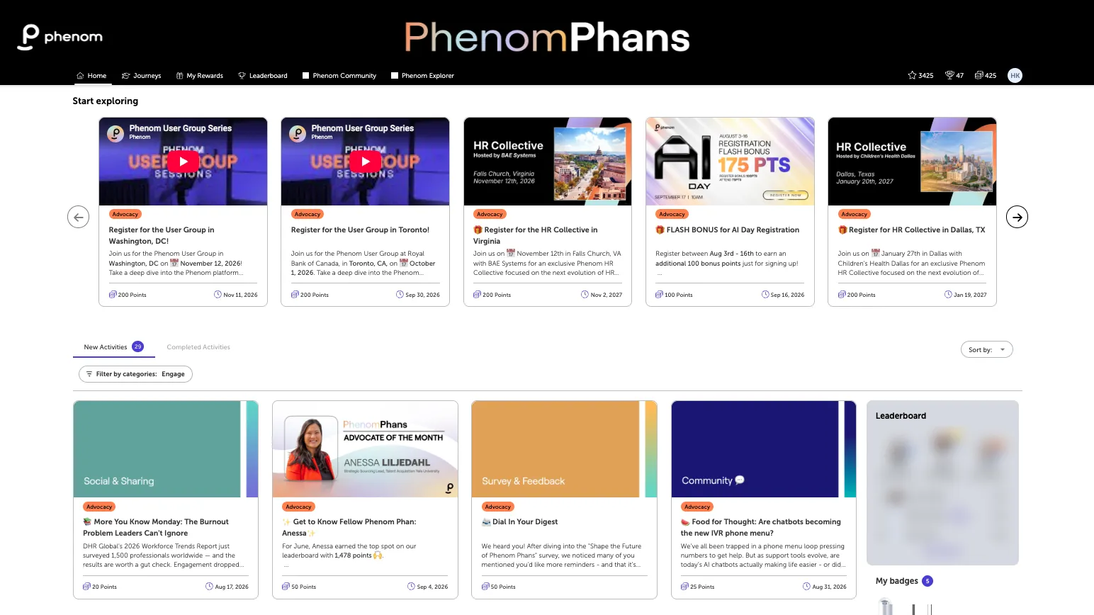 Phenom Fans member home. Customers reach it in one click from their Phenom product login. Member home