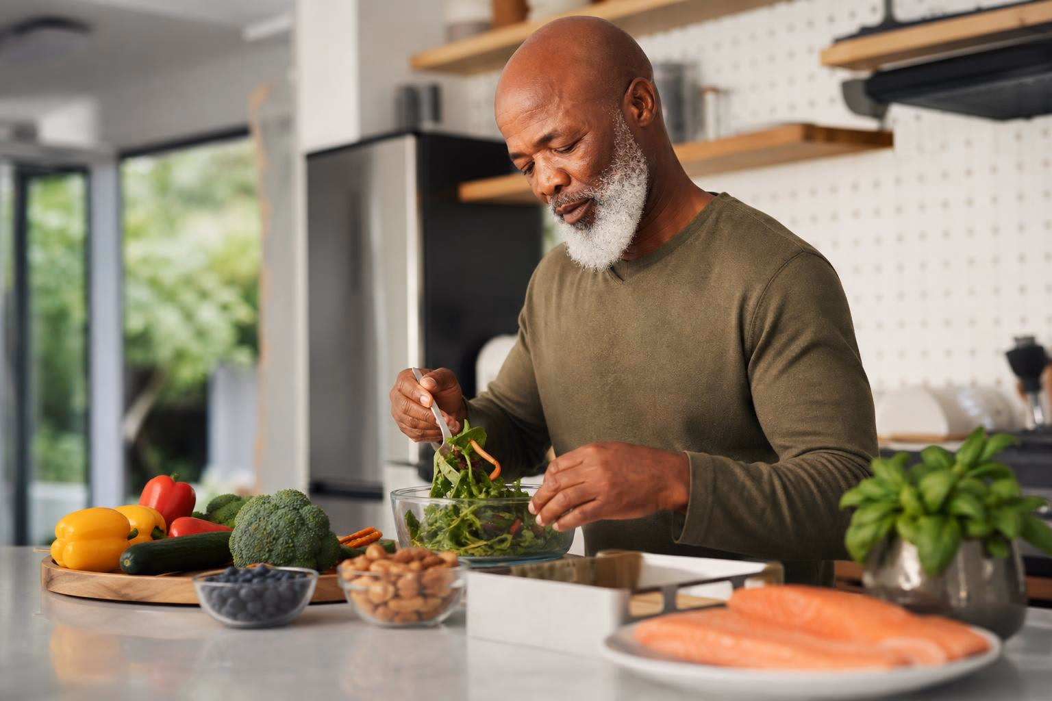 Man on a heart healthy diet