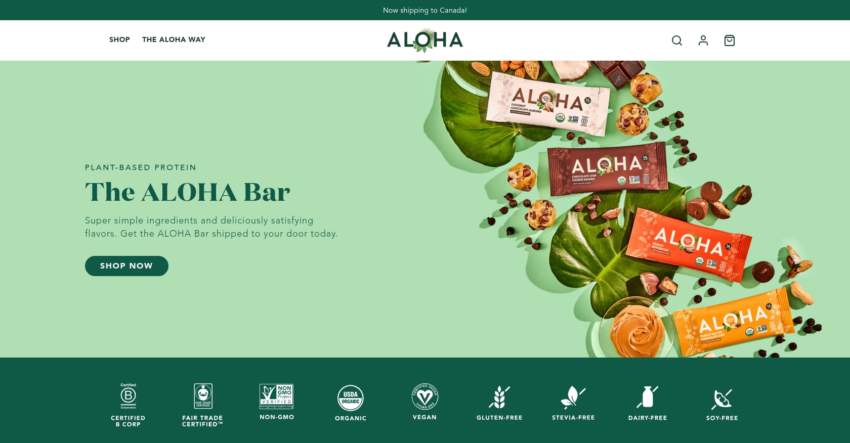 ALOHA Plant-Based Bars Screenshot