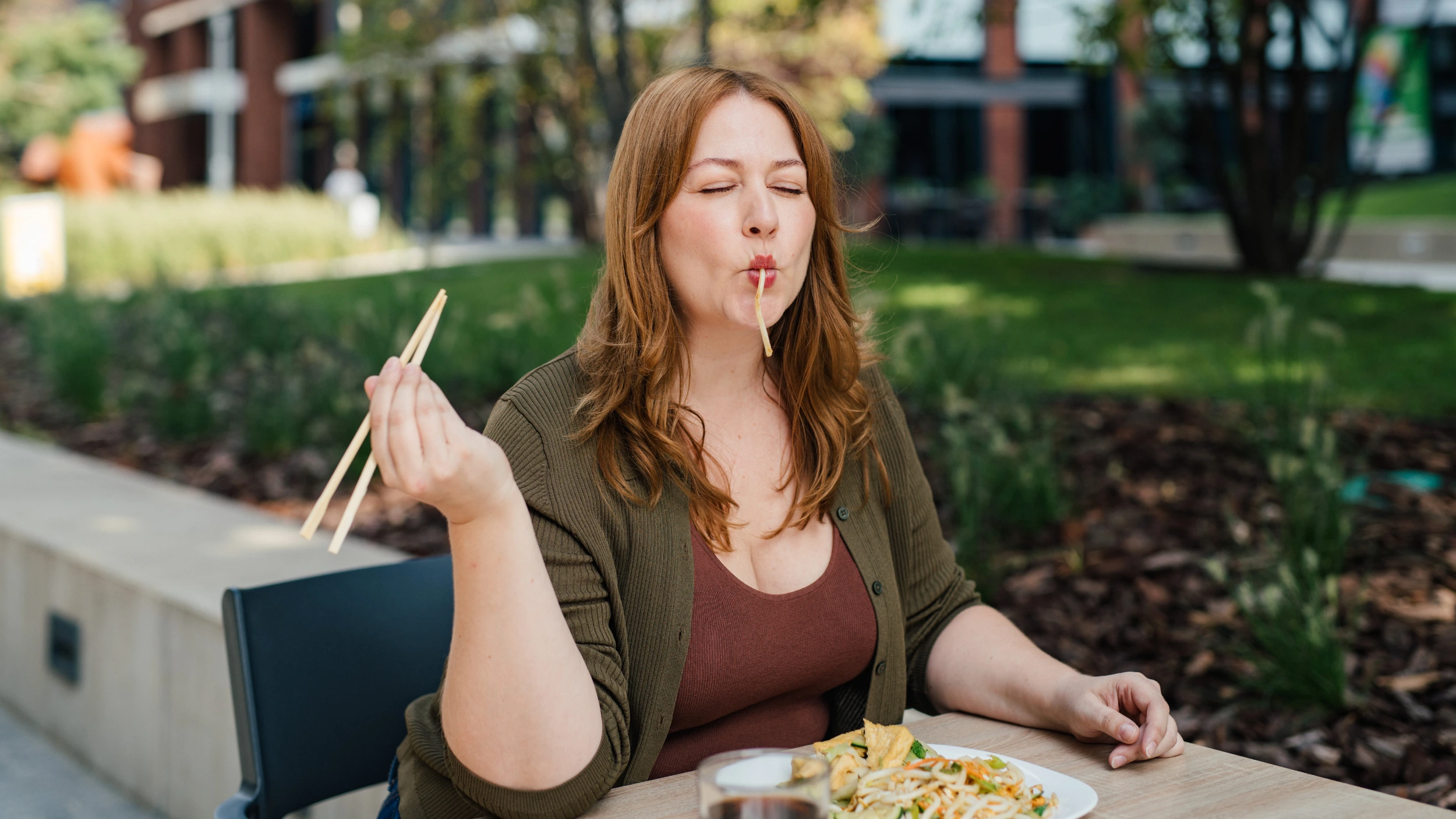 Women on GLP one enjoying pasta